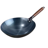 Maxbell Wok Pan Boiling Pots Wood Handle Cookware Sautee Universal Pans Nonstick Wok 36cm
