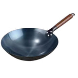 Maxbell Wok Pan Boiling Pots Wood Handle Cookware Sautee Universal Pans Nonstick Wok 36cm