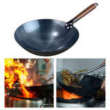 Maxbell Wok Pan Boiling Pots Wood Handle Cookware Sautee Universal Pans Nonstick Wok 36cm