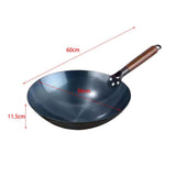 Maxbell Wok Pan Boiling Pots Wood Handle Cookware Sautee Universal Pans Nonstick Wok 36cm
