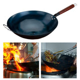 Maxbell Wok Pan Boiling Pots Wood Handle Cookware Sautee Universal Pans Nonstick Wok 40cm with ears
