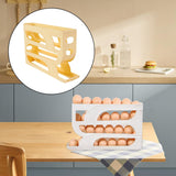 Maxbell Maxbell Egg Rolling Rack Rolling Egg Dispenser for Kichen Cabinet Home Yellow 4 Tier