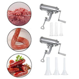 Maxbell Maxbell Manual Sausage Stuffer with 3 Filling Nozzles Meat Grinder for Meat Hot Dogs Short Tubes Set