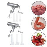 Maxbell Maxbell Manual Sausage Stuffer with 3 Filling Nozzles Meat Grinder for Meat Hot Dogs Short Tubes Set