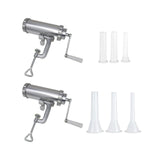 Maxbell Maxbell Manual Sausage Stuffer with 3 Filling Nozzles Meat Grinder for Meat Hot Dogs Short Tubes Set