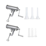 Maxbell Maxbell Manual Sausage Stuffer with 3 Filling Nozzles Meat Grinder for Meat Hot Dogs Short Tubes Set
