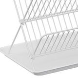 Maxbell Maxbell Dish Drying Rack Steel Compact with Tray Holder for Dining Room Cabinet Home White