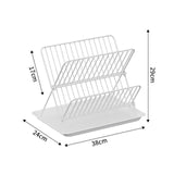 Maxbell Maxbell Dish Drying Rack Steel Compact with Tray Holder for Dining Room Cabinet Home White