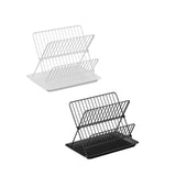 Maxbell Maxbell Dish Drying Rack Steel Compact with Tray Holder for Dining Room Cabinet Home White
