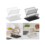 Maxbell Maxbell Dish Drying Rack Steel Compact with Tray Holder for Dining Room Cabinet Home White
