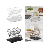 Maxbell Maxbell Dish Drying Rack Steel Compact with Tray Holder for Dining Room Cabinet Home White