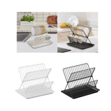 Maxbell Maxbell Dish Drying Rack Steel Compact with Tray Holder for Dining Room Cabinet Home White