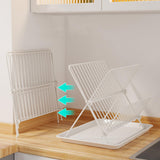 Maxbell Maxbell Dish Drying Rack Steel Compact with Tray Holder for Dining Room Cabinet Home White