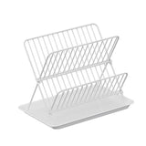 Maxbell Maxbell Dish Drying Rack Steel Compact with Tray Holder for Dining Room Cabinet Home White