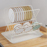 Maxbell Maxbell Dish Drying Rack Steel Compact with Tray Holder for Dining Room Cabinet Home White