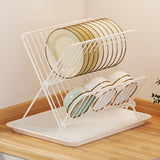 Maxbell Maxbell Dish Drying Rack Steel Compact with Tray Holder for Dining Room Cabinet Home White