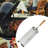 Maxbell Maxbell BBQ Grill Basket BBQ Tool Round Rolling Grill Basket for Food Picnic Outdoor Large