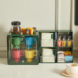 Maxbell Maxbell Coffee Tea Cup Storage Box Cup Storage Rack for Office Coffee Shop Breakroom Green