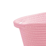 Maxbell Maxbell Cotton Rope Basket Shelf Basket for Remotes Key Makeup Holder Container Desk Pink