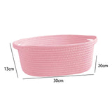 Maxbell Maxbell Cotton Rope Basket Shelf Basket for Remotes Key Makeup Holder Container Desk Pink