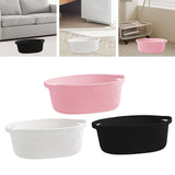 Maxbell Maxbell Cotton Rope Basket Shelf Basket for Remotes Key Makeup Holder Container Desk Pink