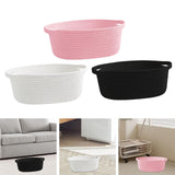 Maxbell Maxbell Cotton Rope Basket Shelf Basket for Remotes Key Makeup Holder Container Desk Pink