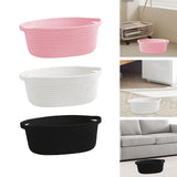 Maxbell Maxbell Cotton Rope Basket Shelf Basket for Remotes Key Makeup Holder Container Desk Pink