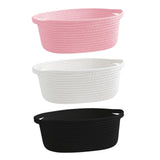 Maxbell Maxbell Cotton Rope Basket Shelf Basket for Remotes Key Makeup Holder Container Desk Pink