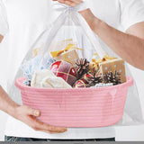 Maxbell Maxbell Cotton Rope Basket Shelf Basket for Remotes Key Makeup Holder Container Desk Pink