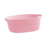Maxbell Maxbell Cotton Rope Basket Shelf Basket for Remotes Key Makeup Holder Container Desk Pink