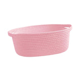 Maxbell Maxbell Cotton Rope Basket Shelf Basket for Remotes Key Makeup Holder Container Desk Pink