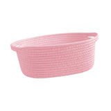 Maxbell Maxbell Cotton Rope Basket Shelf Basket for Remotes Key Makeup Holder Container Desk Pink