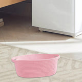 Maxbell Maxbell Cotton Rope Basket Shelf Basket for Remotes Key Makeup Holder Container Desk Pink