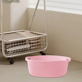 Maxbell Maxbell Cotton Rope Basket Shelf Basket for Remotes Key Makeup Holder Container Desk Pink