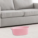 Maxbell Maxbell Cotton Rope Basket Shelf Basket for Remotes Key Makeup Holder Container Desk Pink