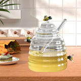 Maxbell Maxbell Honey Jar with Dispenser Spoon Honey Glass Pot for Home Countertop Farmhouse