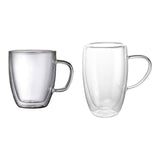 Maxbell Maxbell Double Walled Glass Coffee Mug Modern with Handle for Smoothies Juice Yogurt 350ml
