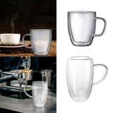 Maxbell Maxbell Double Walled Glass Coffee Mug Modern with Handle for Smoothies Juice Yogurt 350ml