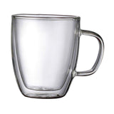 Maxbell Maxbell Double Walled Glass Coffee Mug Modern with Handle for Smoothies Juice Yogurt 350ml