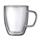 Maxbell Maxbell Double Walled Glass Coffee Mug Modern with Handle for Smoothies Juice Yogurt 350ml