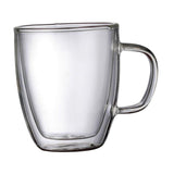 Maxbell Maxbell Double Walled Glass Coffee Mug Modern with Handle for Smoothies Juice Yogurt 350ml