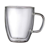 Maxbell Maxbell Double Walled Glass Coffee Mug Modern with Handle for Smoothies Juice Yogurt 350ml