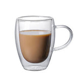 Maxbell Maxbell Double Walled Glass Coffee Mug Modern with Handle for Smoothies Juice Yogurt 350ml