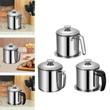 Maxbell Maxbell Bacon Grease Container with Strainer No Drip Leakproof Oil Strainer Pot 44oz Style A