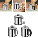 Maxbell Maxbell Bacon Grease Container with Strainer No Drip Leakproof Oil Strainer Pot 44oz Style A