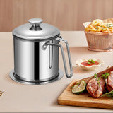 Maxbell Maxbell Bacon Grease Container with Strainer No Drip Leakproof Oil Strainer Pot 44oz Style A