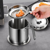 Maxbell Maxbell Bacon Grease Container with Strainer No Drip Leakproof Oil Strainer Pot 44oz Style A
