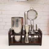 Maxbell Maxbell Cocktail Shaker Stand Cocktail Bartending Wooden Stand for Tabletop Home Bar