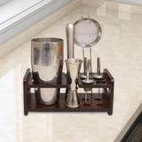 Maxbell Maxbell Cocktail Shaker Stand Cocktail Bartending Wooden Stand for Tabletop Home Bar
