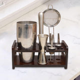 Maxbell Maxbell Cocktail Shaker Stand Cocktail Bartending Wooden Stand for Tabletop Home Bar